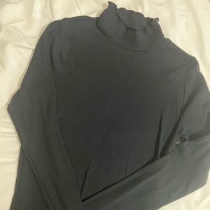 Black tight fitting turtle neck/ Hollister